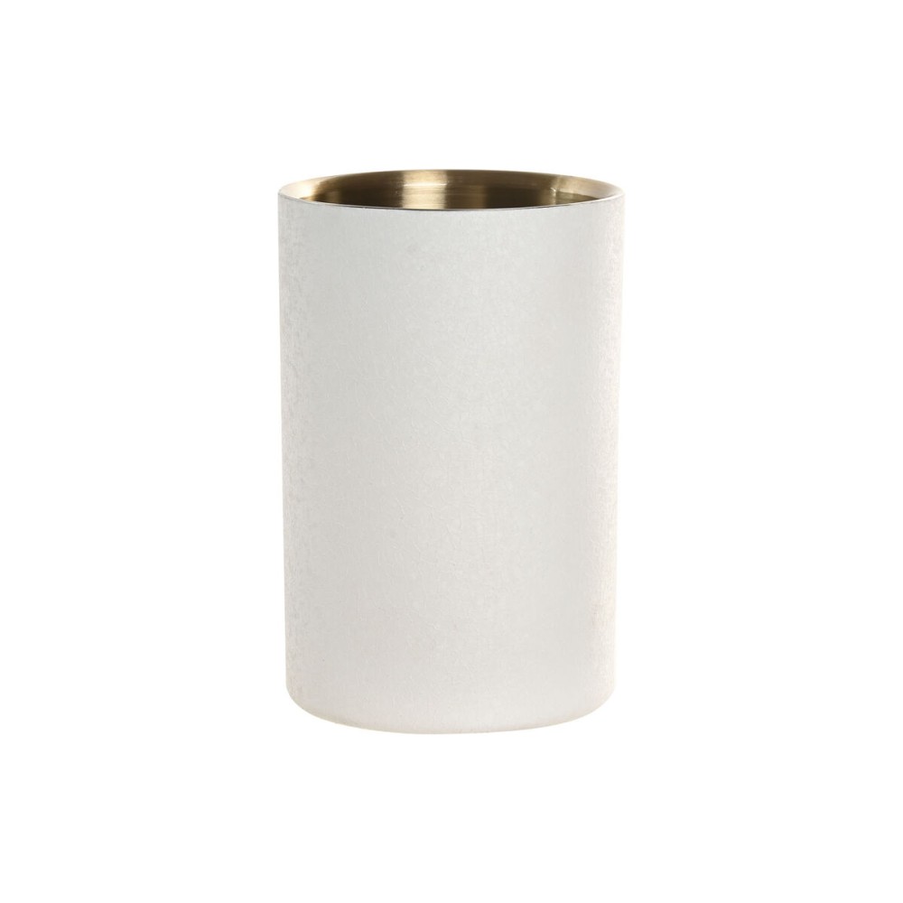 Ψυκτήρας για Μπουκάλια Home ESPRIT Λευκό Χρυσό Ανοξείδωτο ατσάλι Αλουμίνιο 12 x 12 x 18 cm