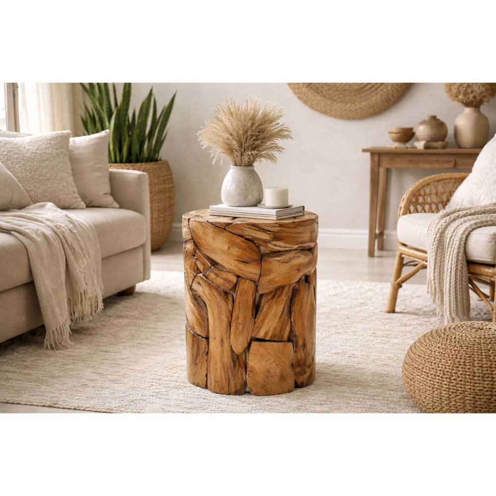 Υποπόδια Home ESPRIT Καφέ 35 x 35 x 40 cm