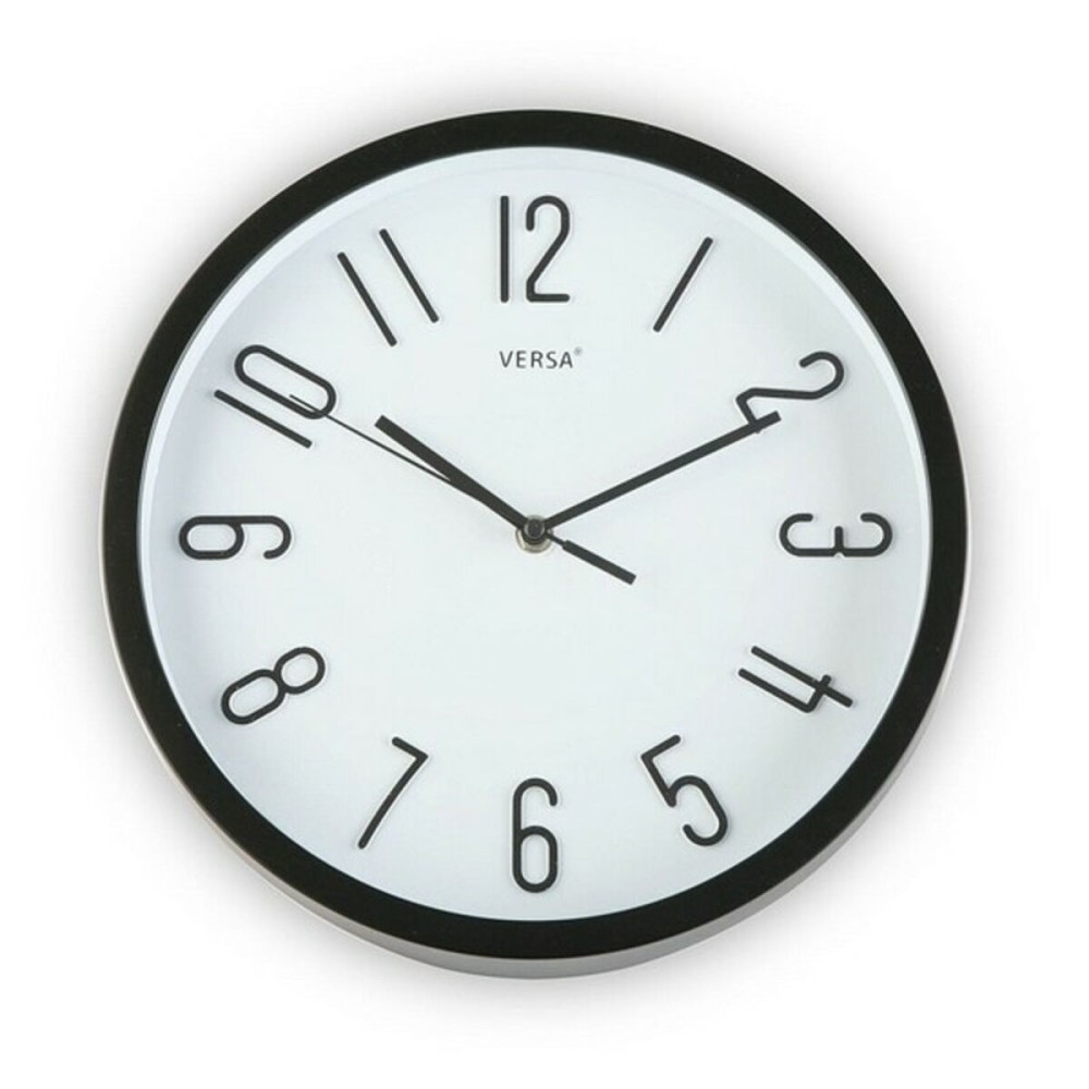 Ρολόι Τοίχου Versa Μαύρο Πλαστική ύλη Fusion 4,6 x 30 x 30 cm (Ø 30 cm)