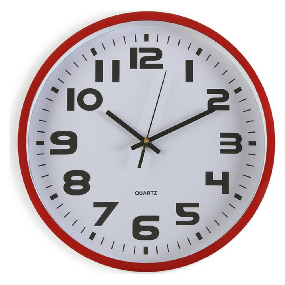 Ρολόι Τοίχου Versa Κόκκινο Πλαστική ύλη 4,2 x 30,5 x 30,5 cm