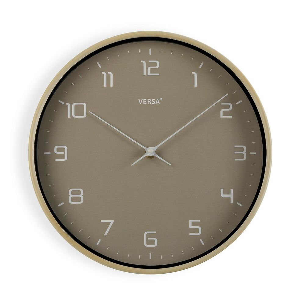 Ρολόι Τοίχου Versa Γκρι Ξύλο 30,5 x 4,3 x 30,5 cm Χαλαζίας Πολυουρεθάνιο