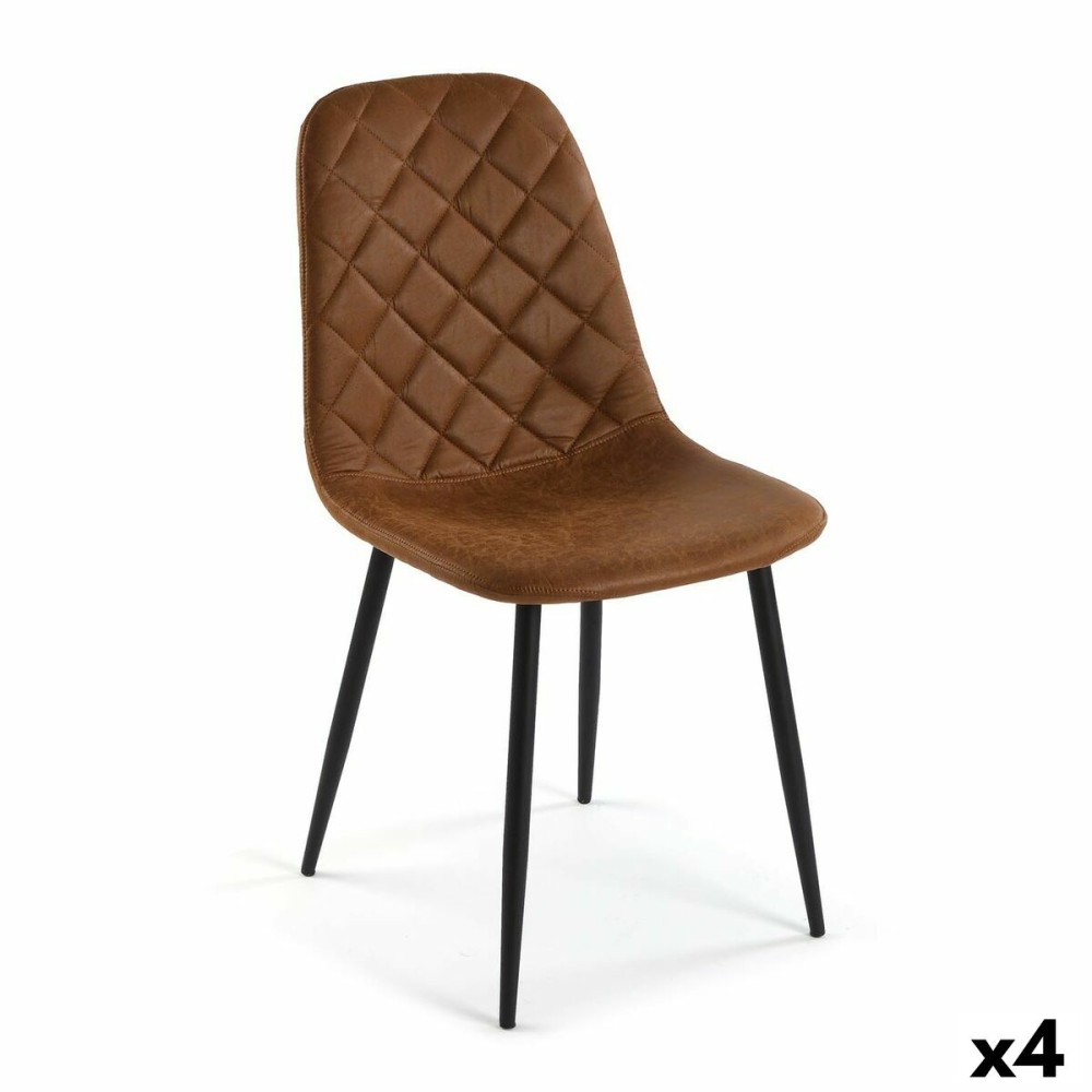 Καρέκλα Versa Serena Ανοιχτό καφέ 53 x 88 x 43,5 cm (4 Μονάδες)