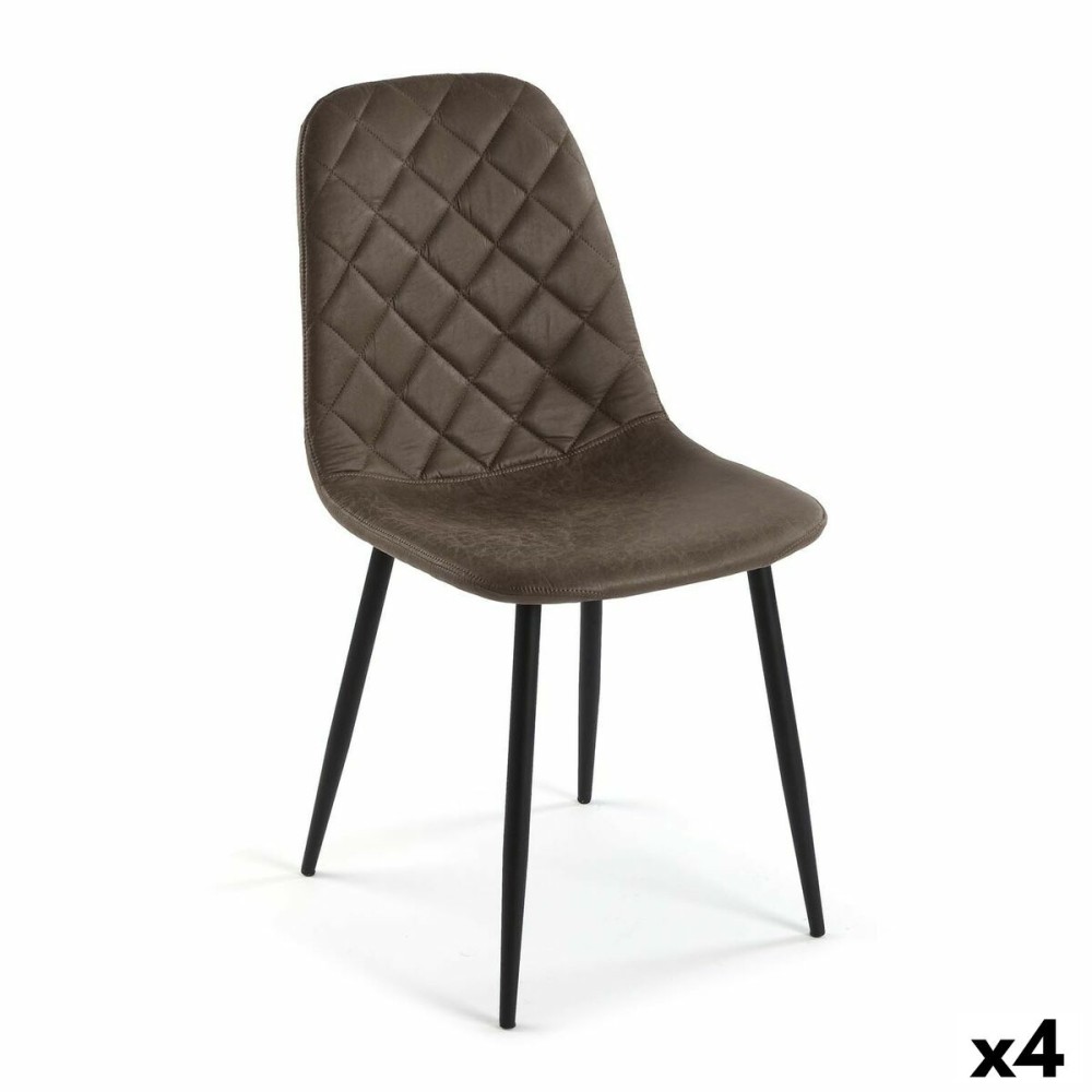 Καρέκλα Versa Serena Σκούρο καφέ 53 x 88 x 43,5 cm (4 Μονάδες)