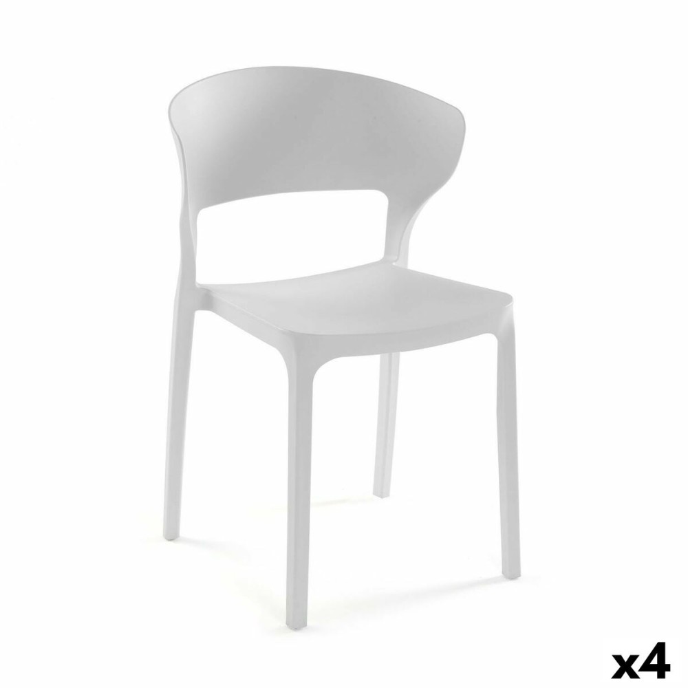 Καρέκλα Versa Λευκό 39,5 x 79 x 41,5 cm (4 Μονάδες)
