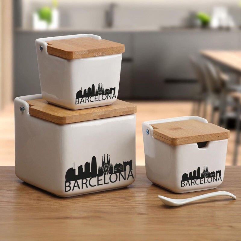 Αλατιέρα και Πιπεριέρα Versa Barcelona Κεραμικά 12,2 x 11,5 x 12,2 cm
