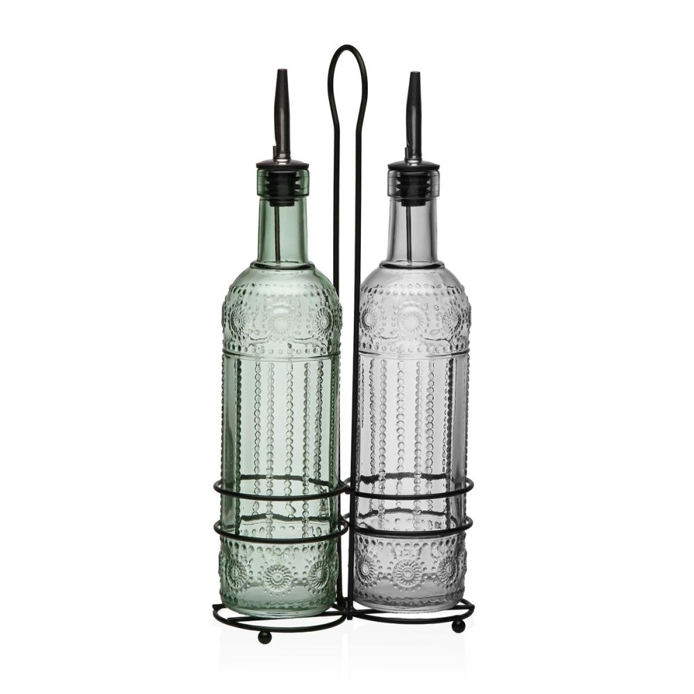 Σετ Λάδι και Ξύδι Versa Μέταλλο Γυαλί 500 ml 7,5 X 33,5 X 15,5 CM