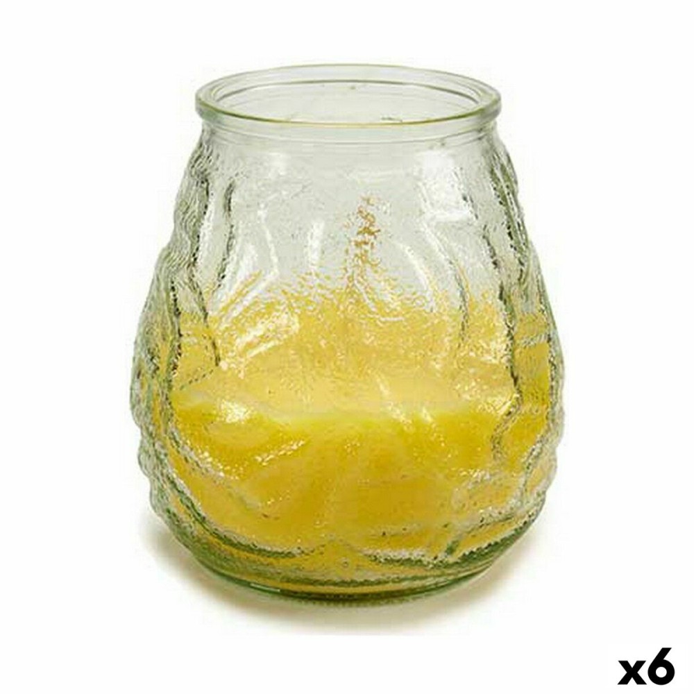 Αρωματικό Κερί Κίτρινο Διαφανές Citronella 9 x 9,5 x 9 cm (x6)