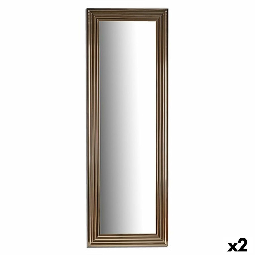 Τοίχο καθρέφτη Ρίγες Χρυσό Ξύλο Γυαλί 53 x 154,3 x 3 cm (x2)