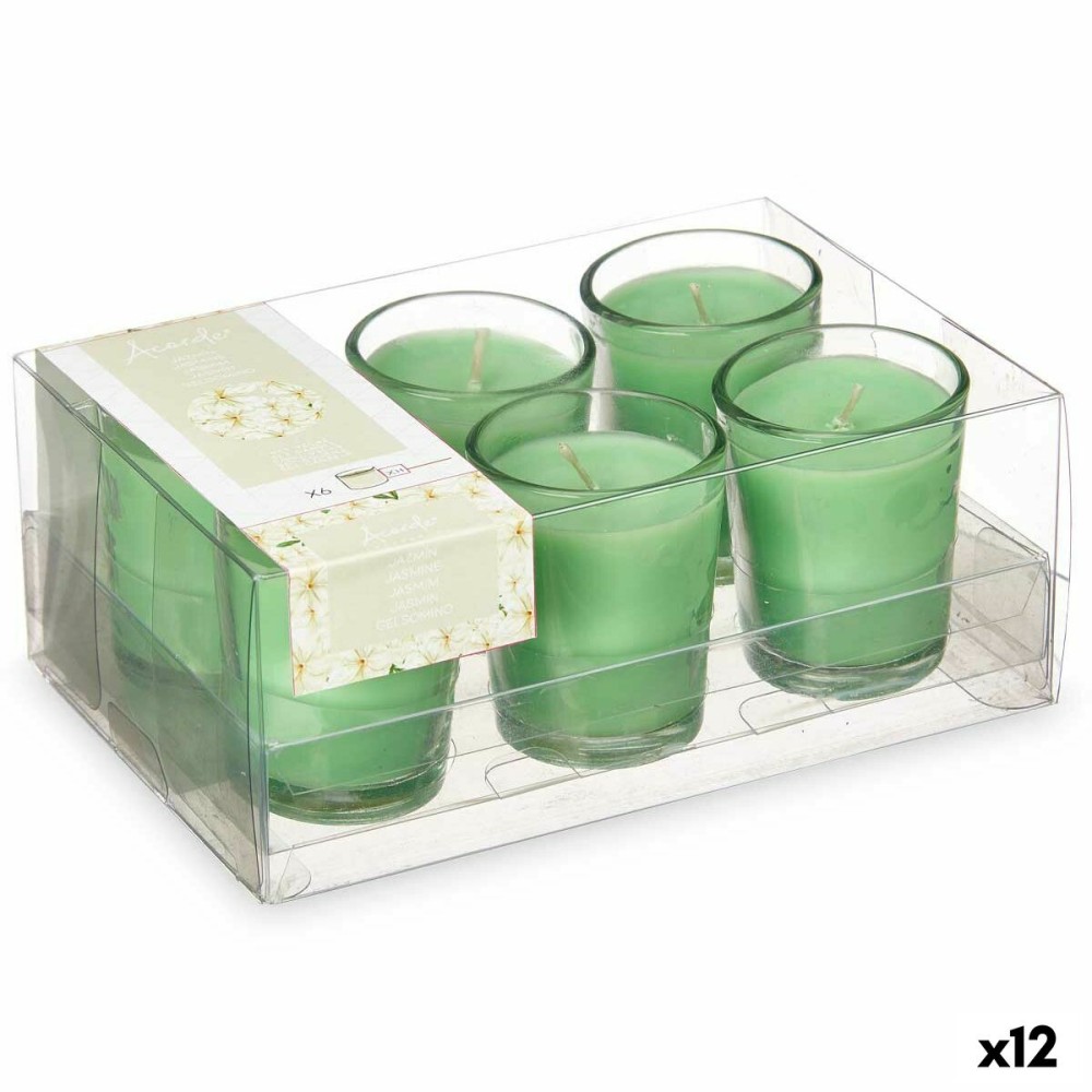 Σετ Αρωματικά κεριά 16 x 6,5 x 11 cm (12 Μονάδες) Ποτήρι Γιασεμί