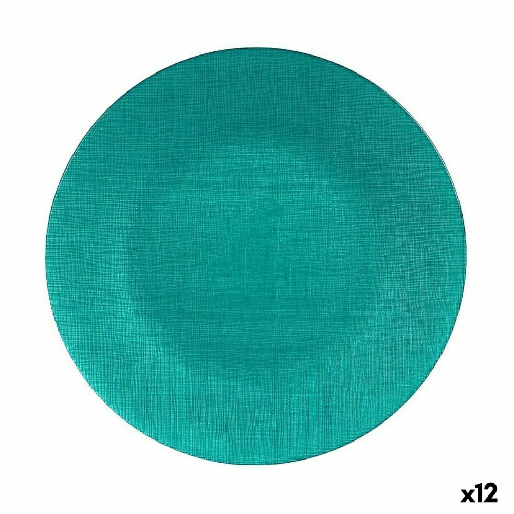Επίπεδο πιάτο Τυρκουάζ Γυαλί Ø 32 cm (12 Μονάδες)