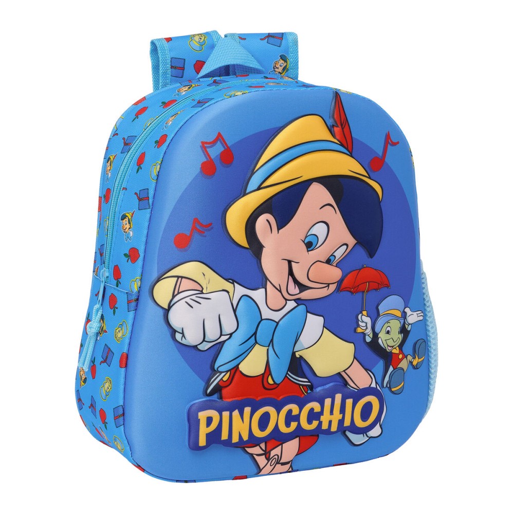 Παιδική Τσάντα 3D Clásicos Disney Pinochio Μπλε 27 x 33 x 10 cm