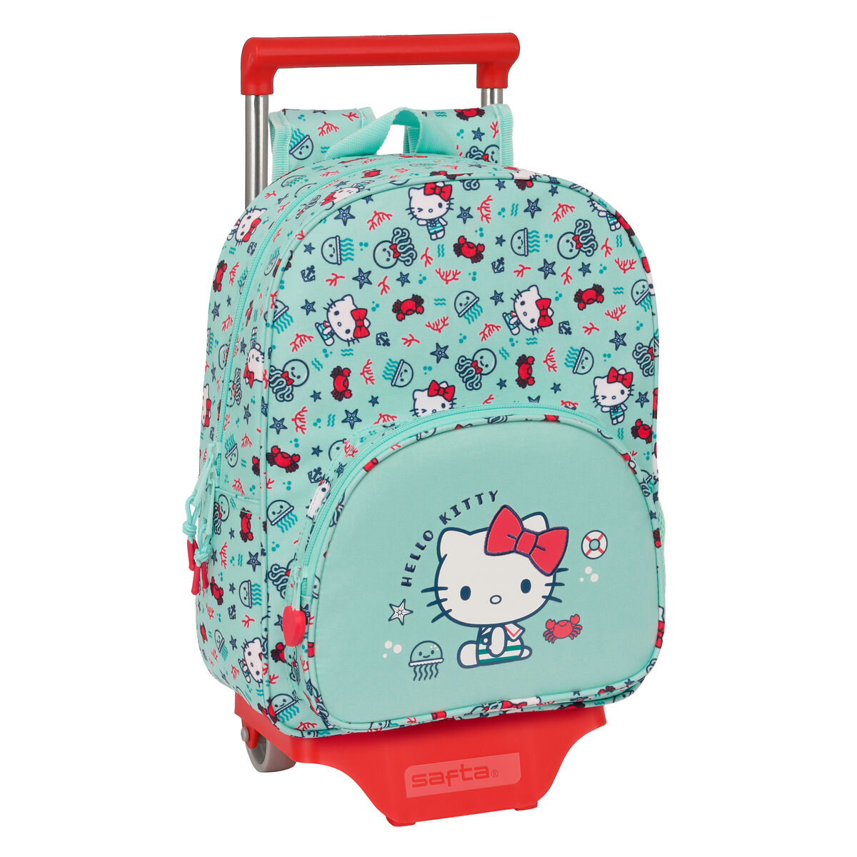 Σχολική Τσάντα με Ρόδες Hello Kitty Sea lovers Τυρκουάζ 26 x 34 x 11 cm