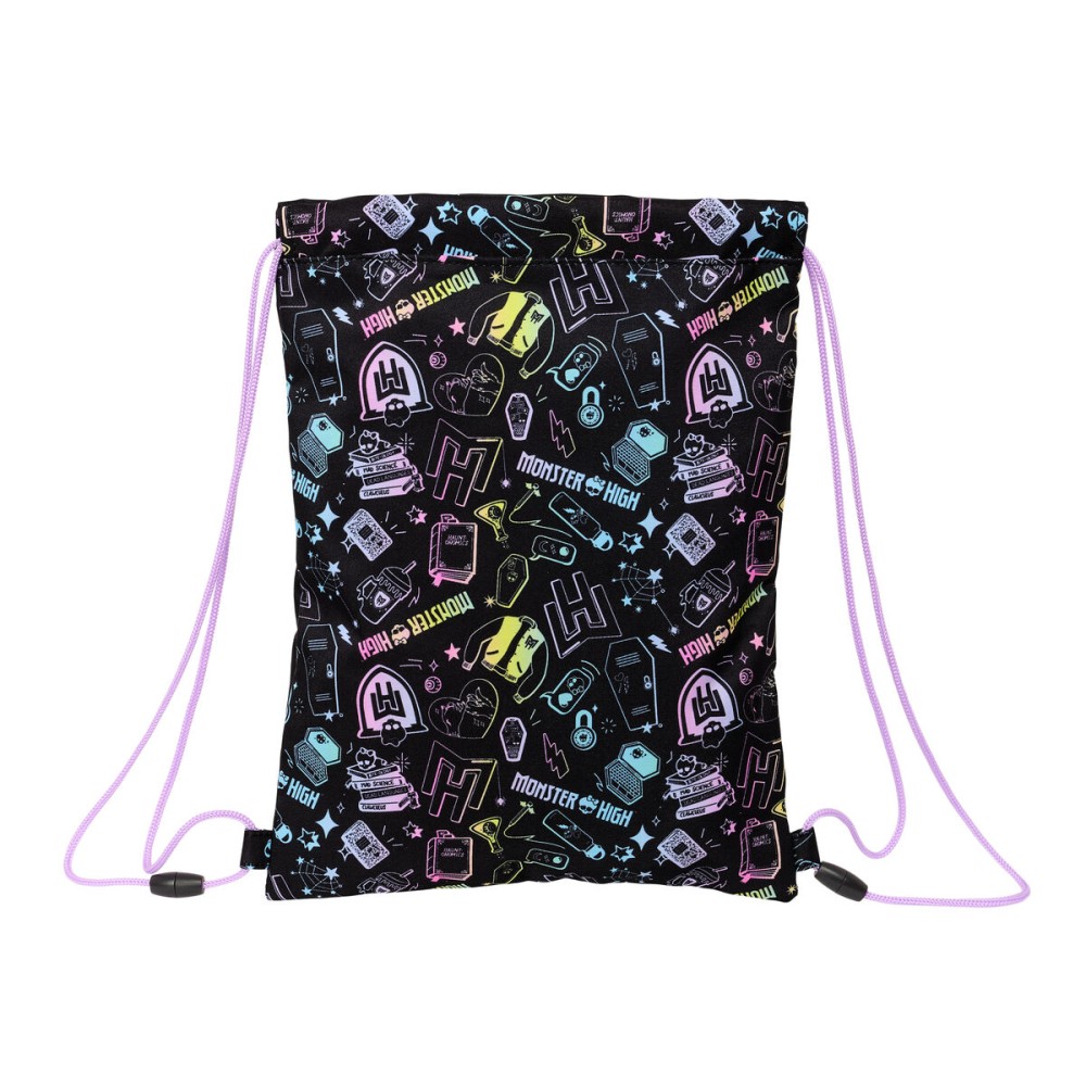 Σχολική Τσάντα με Σχοινιά Monster High Μαύρο 26 x 34 x 1 cm