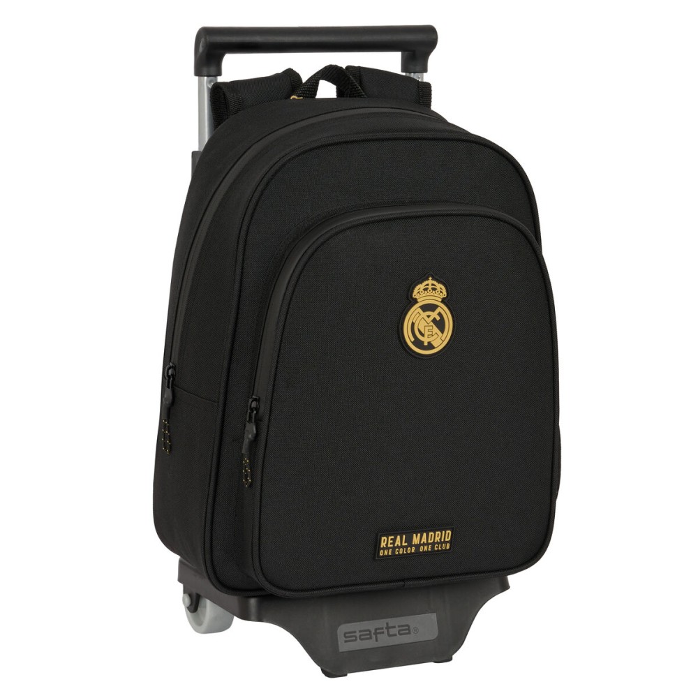 Σχολική Τσάντα με Ρόδες Real Madrid C.F. Μαύρο 27 x 33 x 10 cm