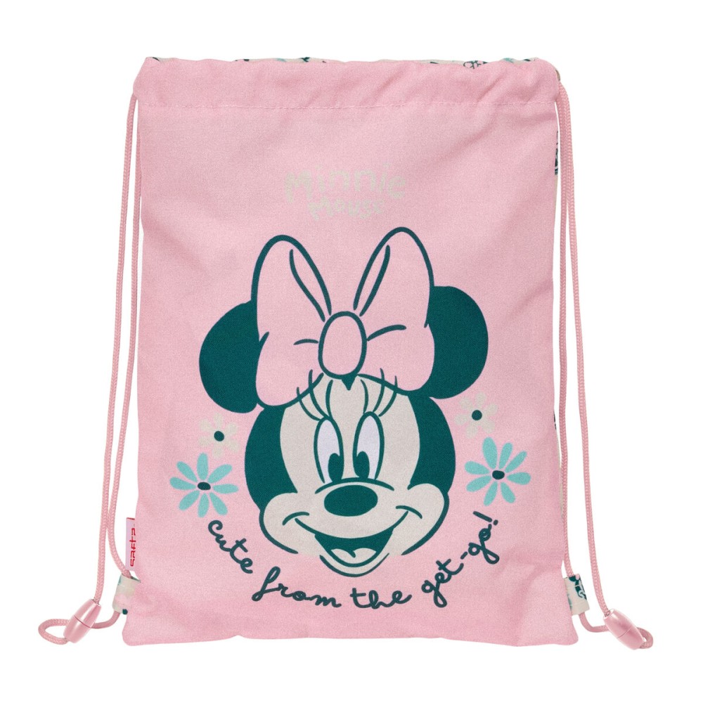 Σχολική Τσάντα με Σχοινιά Minnie Mouse Minty Ροζ 26 x 34 x 1 cm