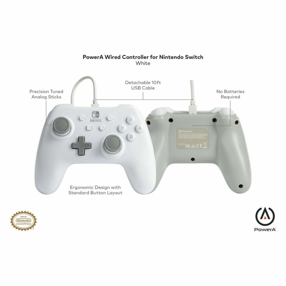 Τηλεχειριστήριο για Gaming Powera 1517033-03 Λευκό Nintendo Switch