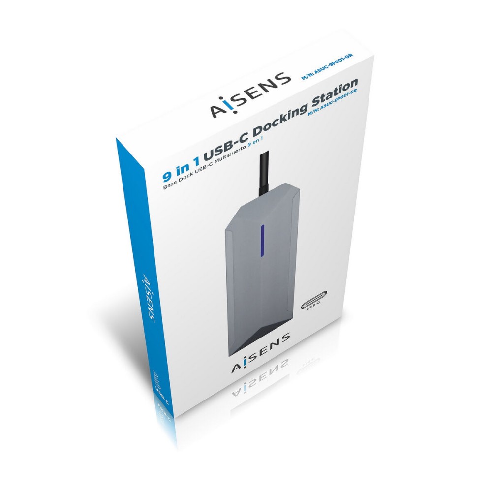 USB Hub Aisens ASUC-9P001-GR Γκρι 100 W