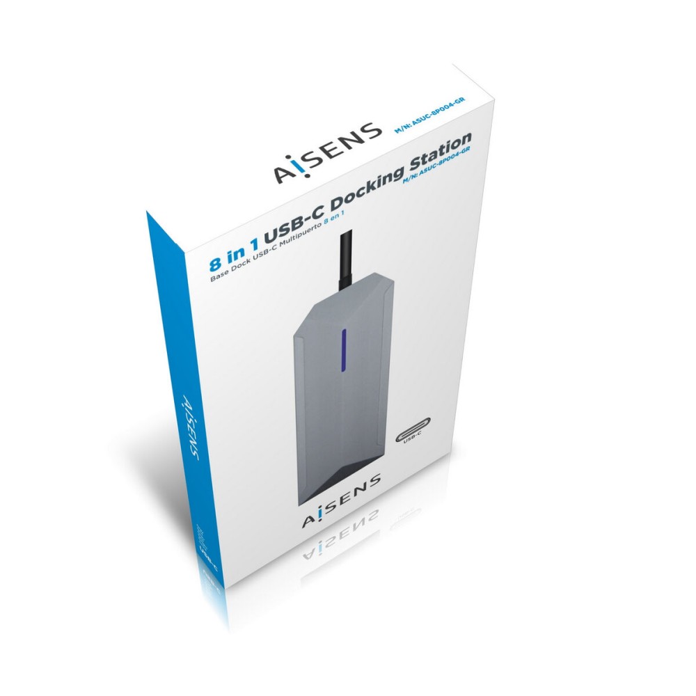 USB Hub Aisens ASUC-8P004-GR Γκρι 100 W 4K Ultra HD