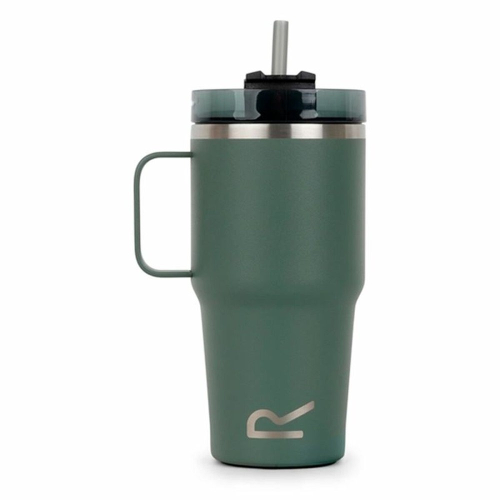 Κούπα με Καλαμάκι με Regatta Thermo Insulated Mug 600 ml Πράσινο Ανοξείδωτο ατσάλι