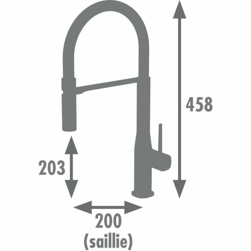 Kitchen Tap Rousseau ILO Μαύρο Γκρι Ασημί