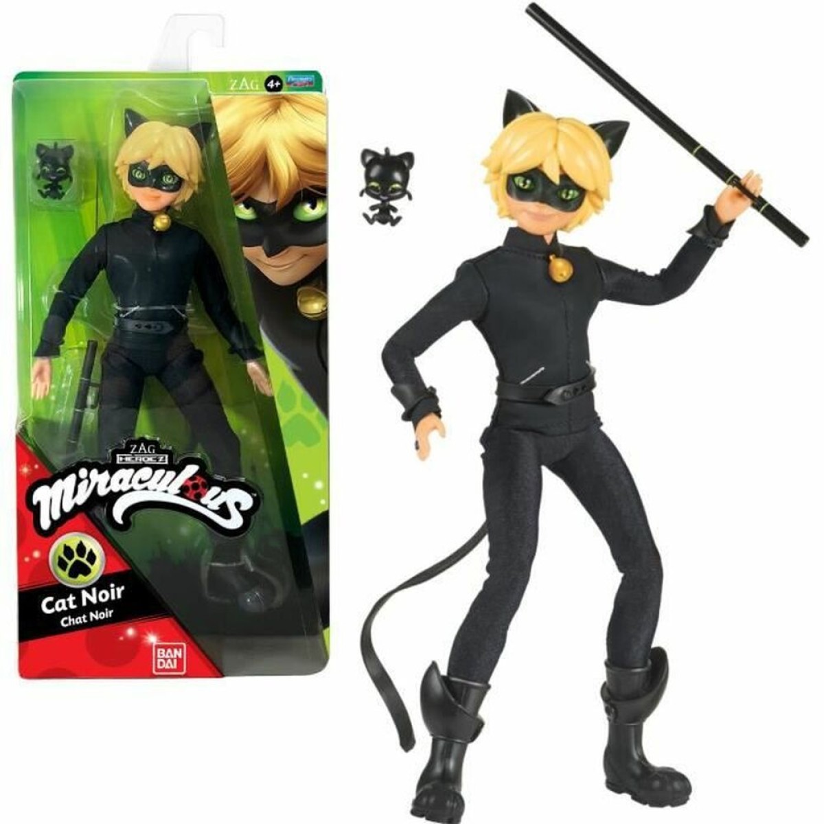 Κούκλα Bandai Miraculous Ladybug  Cat Noir 26 cm