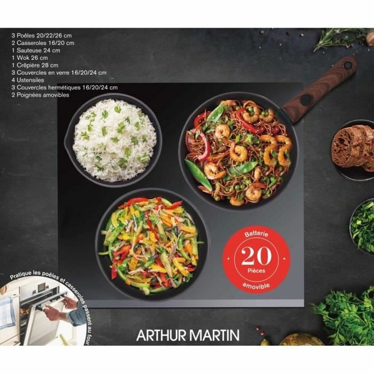 Μαγειρικά Σκεύη Arthur Martin 20 Τεμάχια