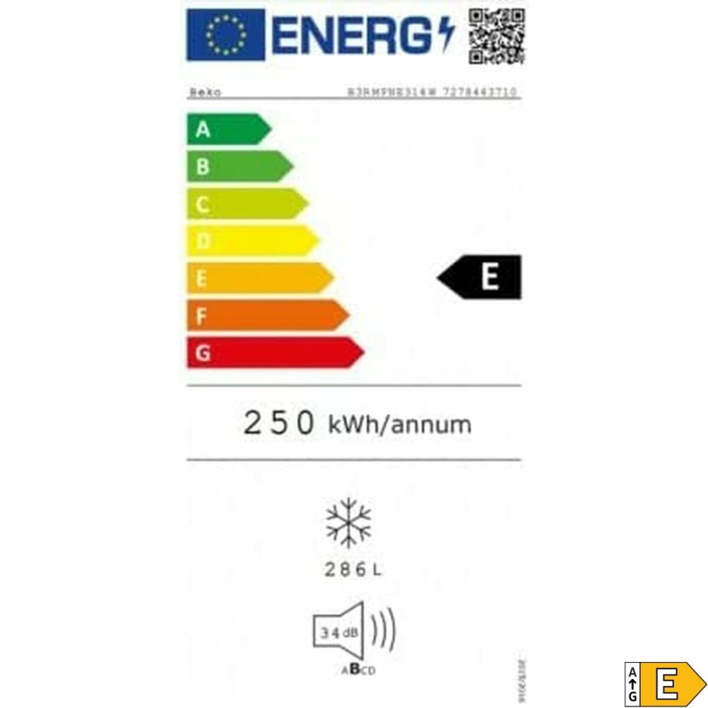 Ψύκτης BEKO B3RMFNE314W 186 Λευκό