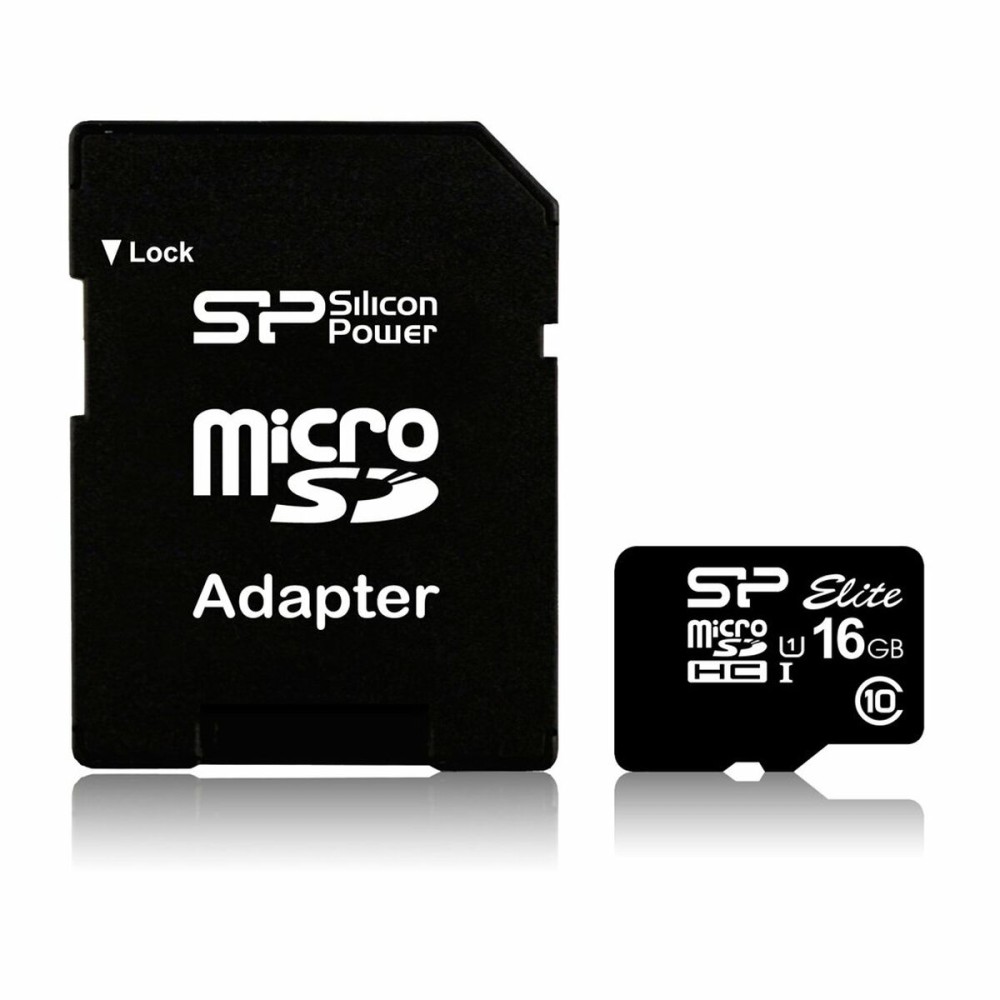 Κάρτα Μνήμης Micro SD με Αντάπτορα Silicon Power SP016GBSTHBU1V10SP 16 GB