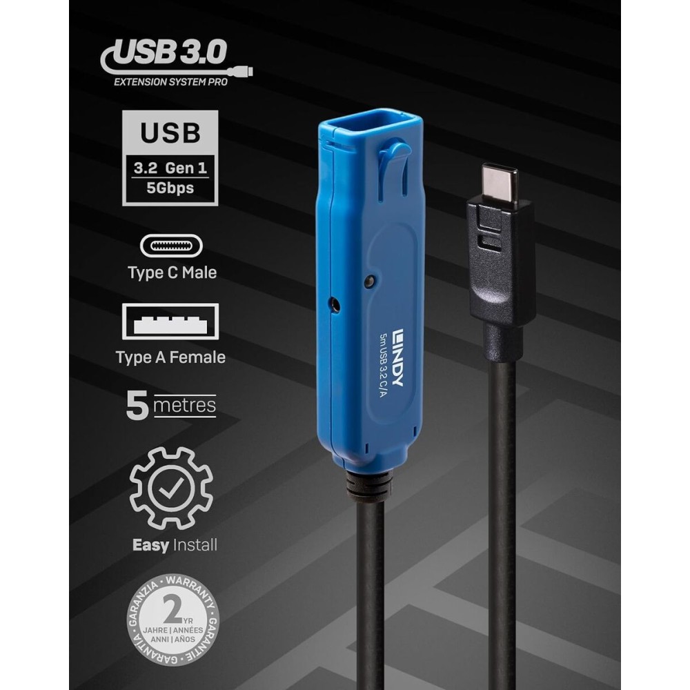 Καλώδιο USB LINDY 43380 Μπλε