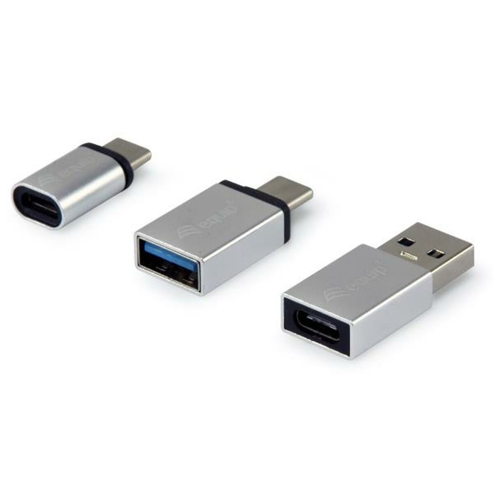 Αντάπτορας USB Equip 133475 Ασημί (3 Μονάδες)
