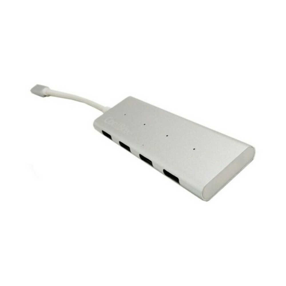 USB Hub C CoolBox COO-HUC4U3 Αλουμίνιο Λευκό