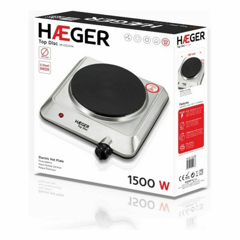 Ηλεκτρική Εστία Haeger HP-01S.014A Ανοξείδωτο ατσάλι 1 Μάτι Κουζίνας 28 cm 1500W