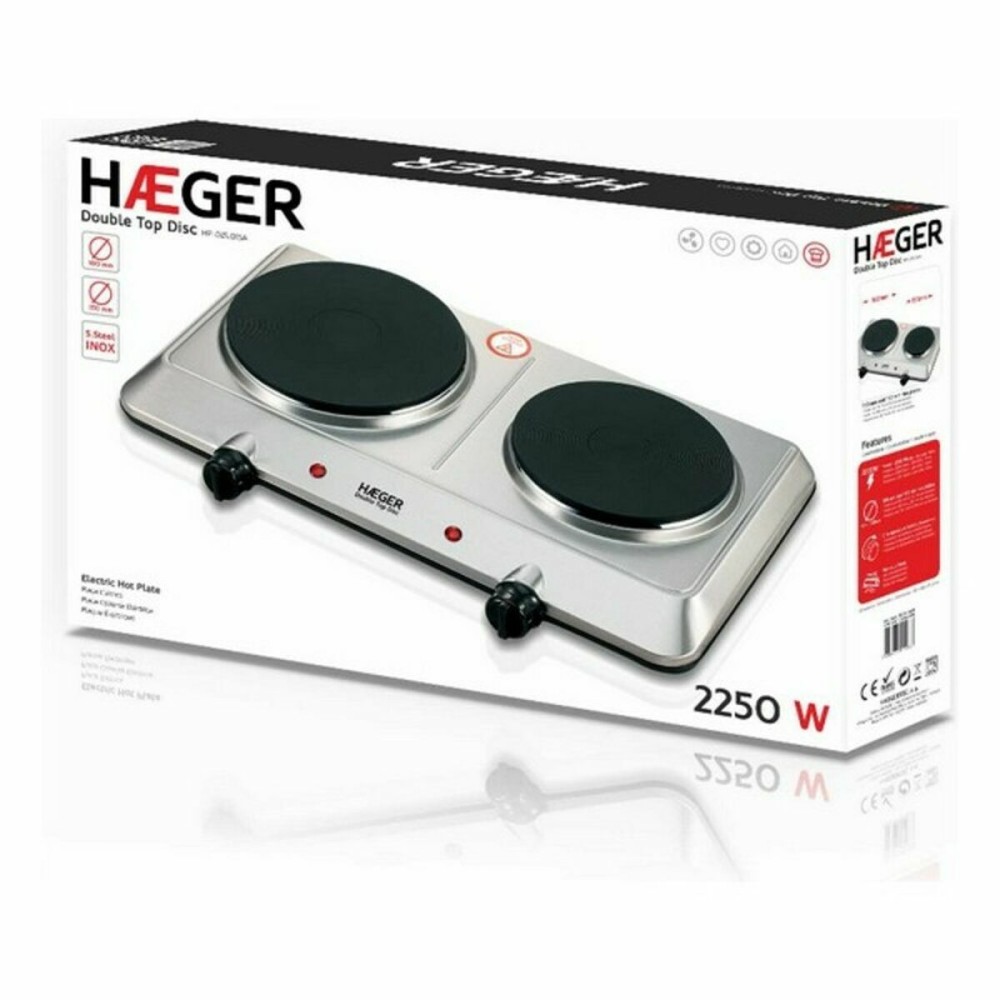 Ηλεκτρική Εστία Haeger HP-02S.015A 2 Κουζίνες Κόκκινο 2250W