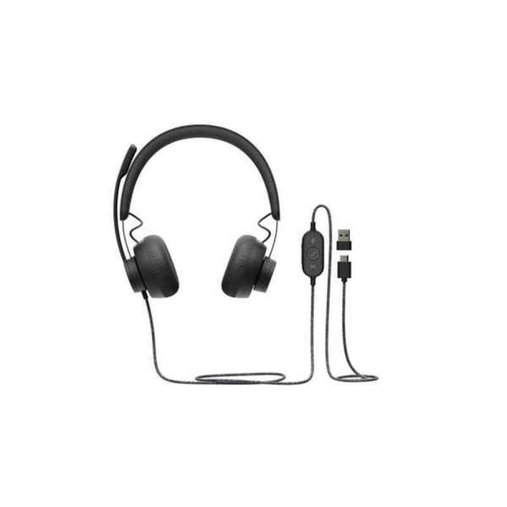 Ακουστικά με Μικρόφωνο Logitech Zone Wired UC Μαύρο