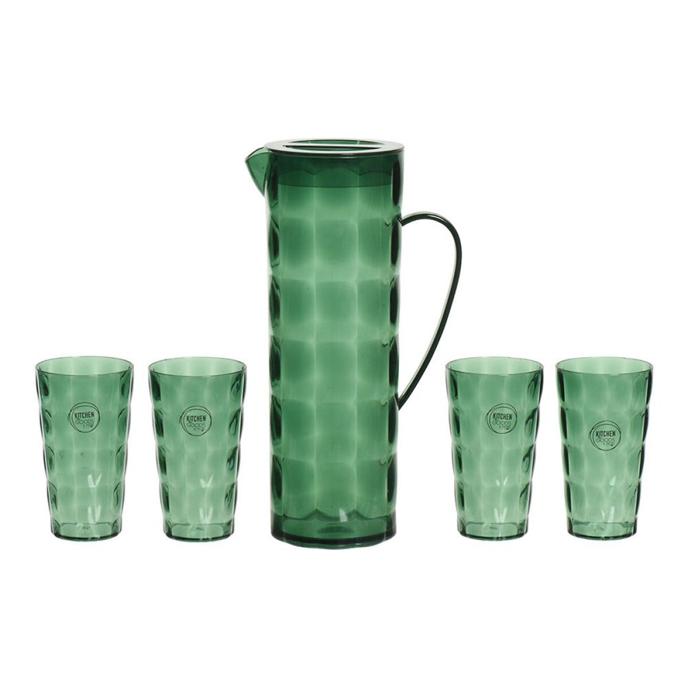 Glasses and pitcher set EDM 827051 Ανακυκλωμένο πλαστικό Πράσινο 5 Τεμάχια