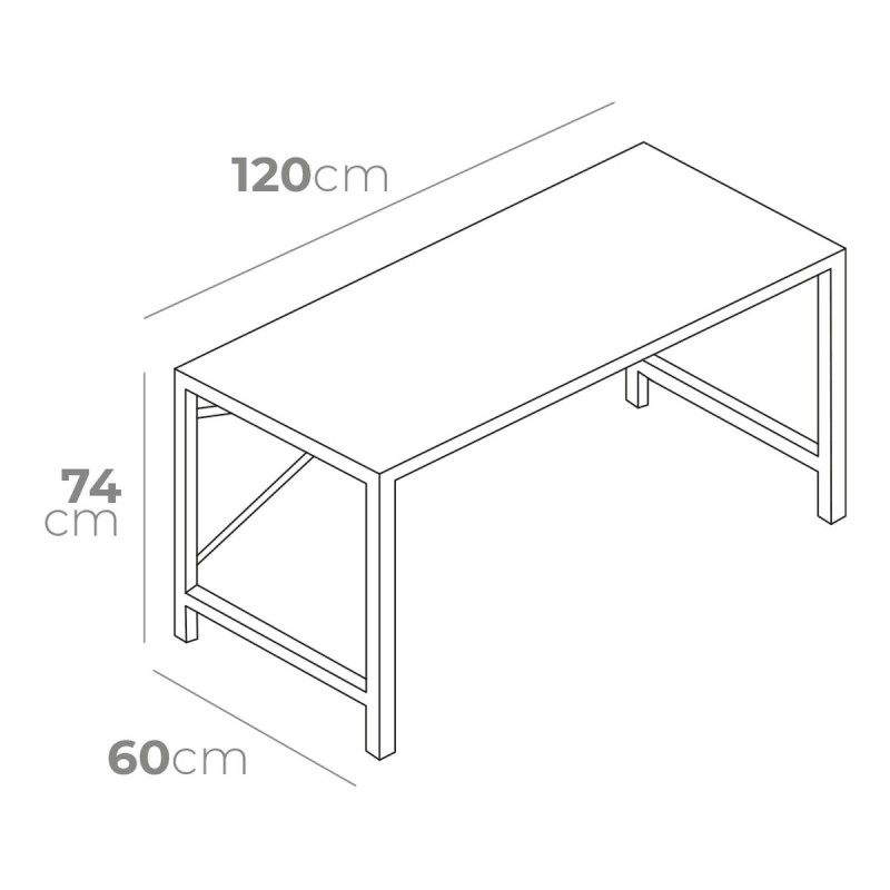 Γραφείο EDM 75195 Μαύρο Ξύλο Μέταλλο 120 x 60 x 74 cm