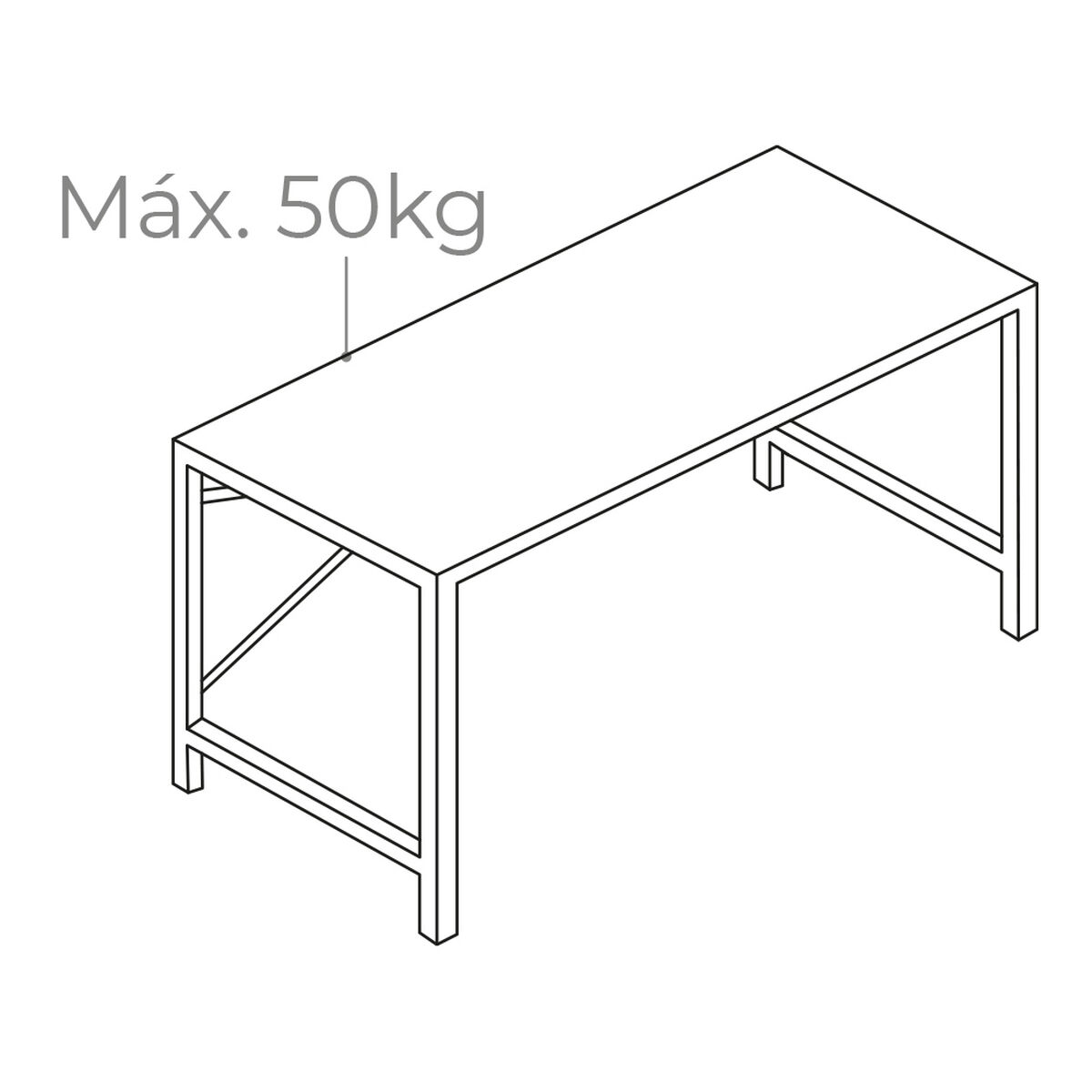 Γραφείο EDM 75195 Μαύρο Ξύλο Μέταλλο 120 x 60 x 74 cm