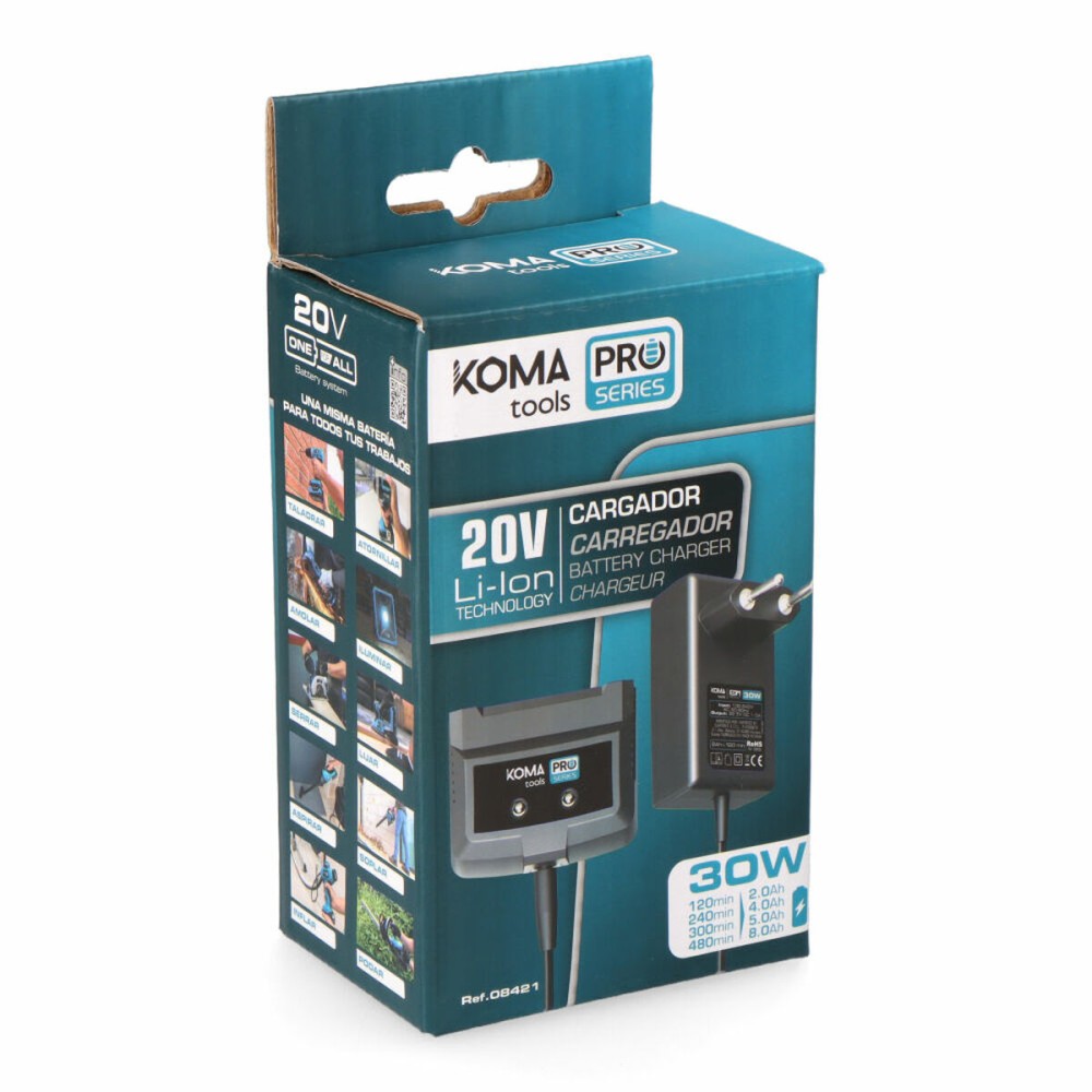 Φορτιστής Μπαταρίας Koma Tools 4 Ah 2 Ah 5 Ah 8 Ah 20 V 100-240 V~50/60 Hz