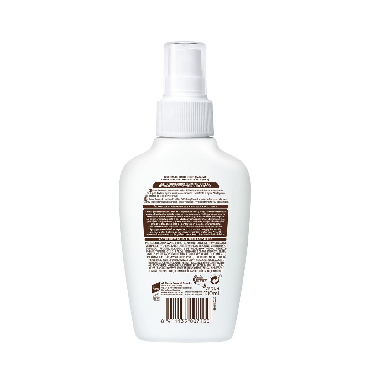 Ηλιακό Γαλάκτωμα Ecran Λευκό Spray