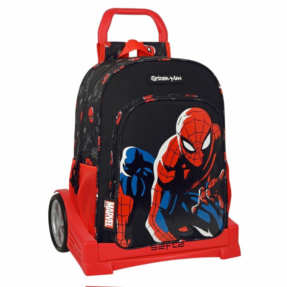 Σχολική Τσάντα με Ρόδες Safta Μαύρο Spiderman Κόκκινο 33 x 14 x 42 cm