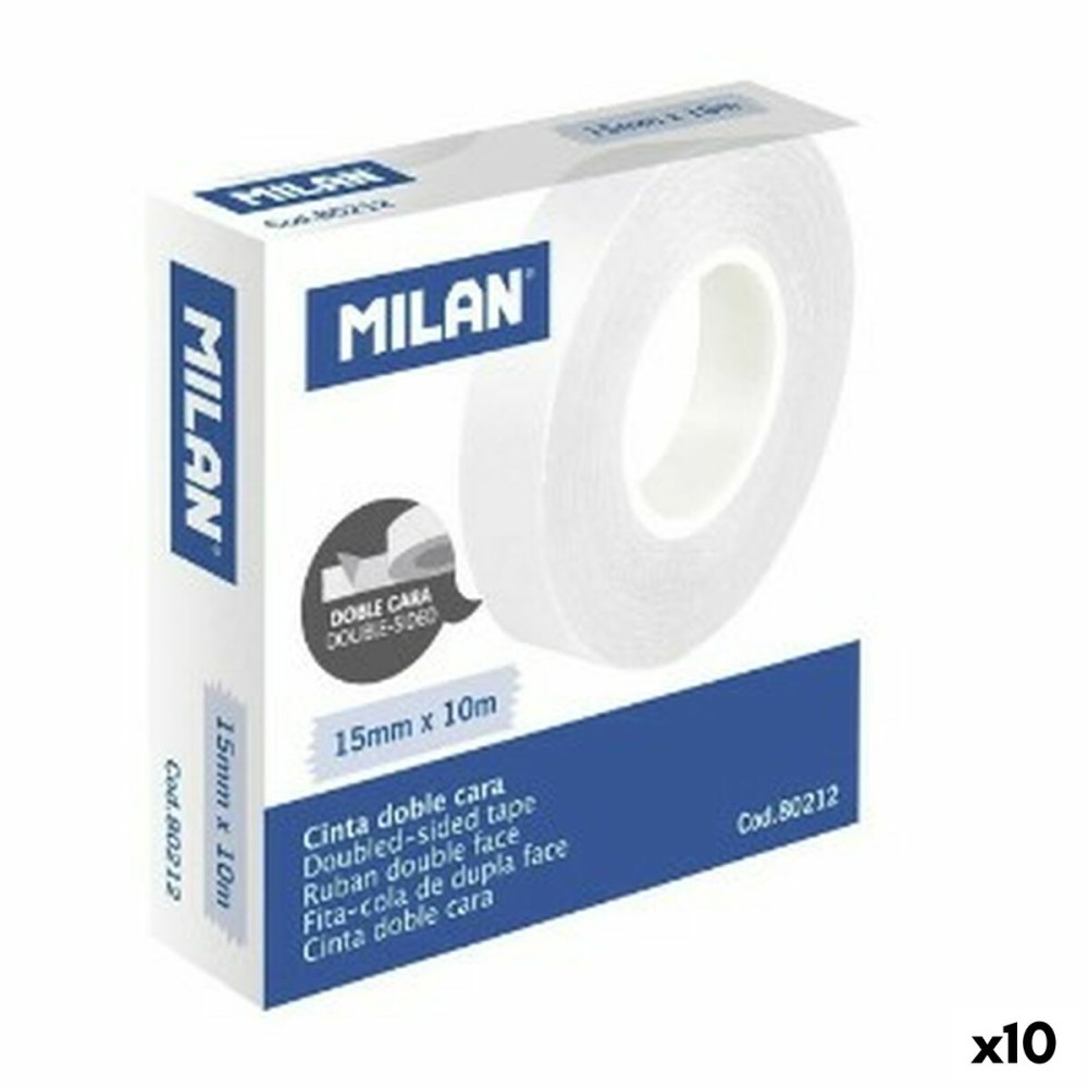 Ταινία Διπλής Óψης Milan 15 mm 10 m Διαφανές (x10)