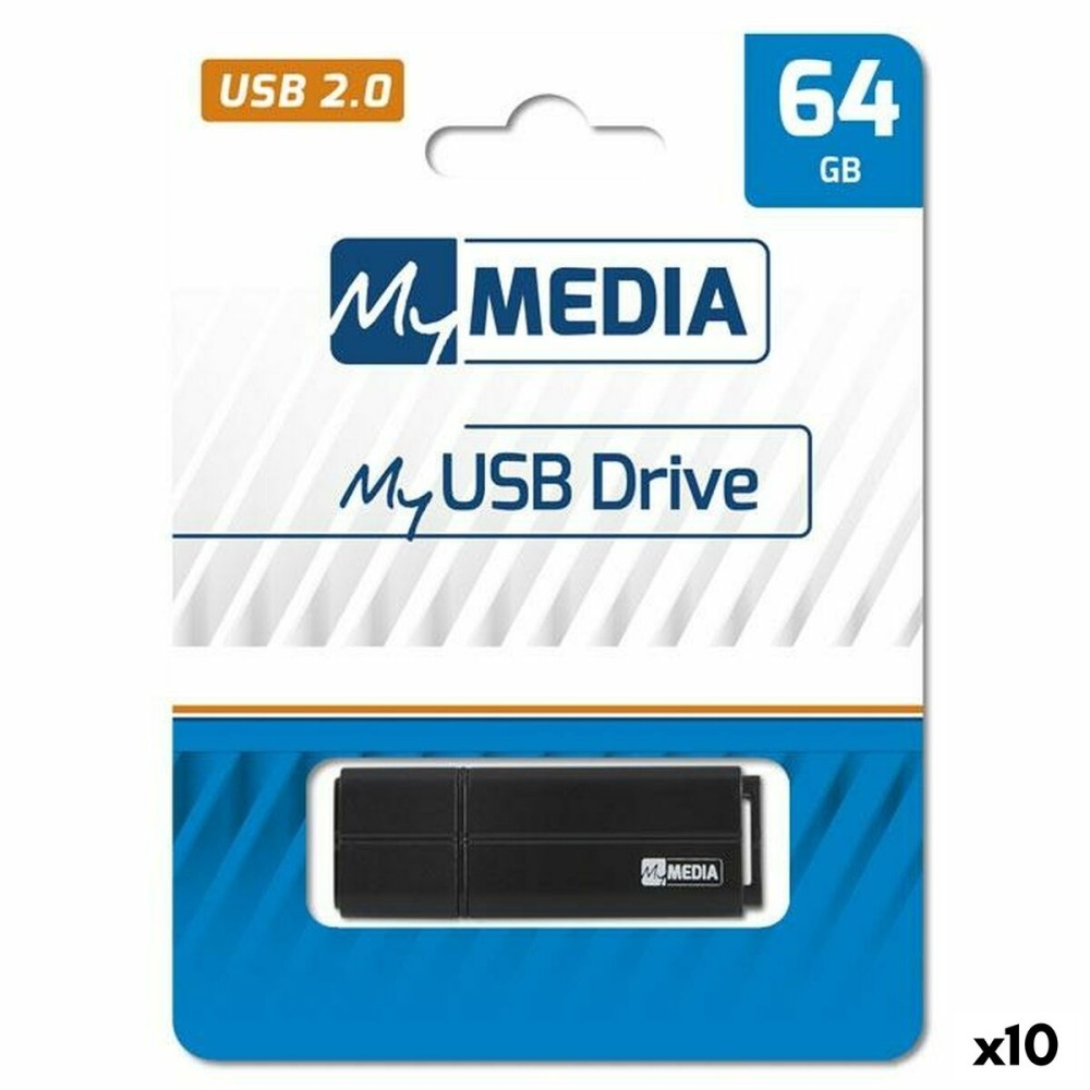 Στικάκι USB MyMedia Μαύρο 64 GB (x10)