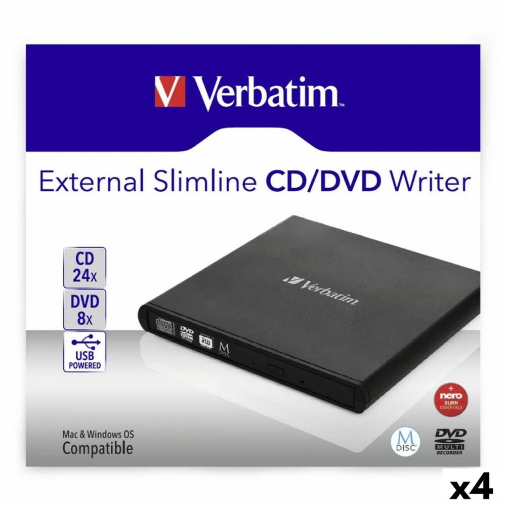 Εξωτερική Συσκευή Εγγραφής Verbatim Slimline CD/DVD Μαύρο