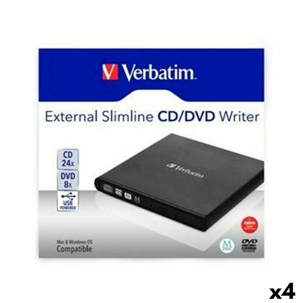 Συσκευή Ανάγνωσης CD/DVD Verbatim SLIMLINE (4 Μονάδες)
