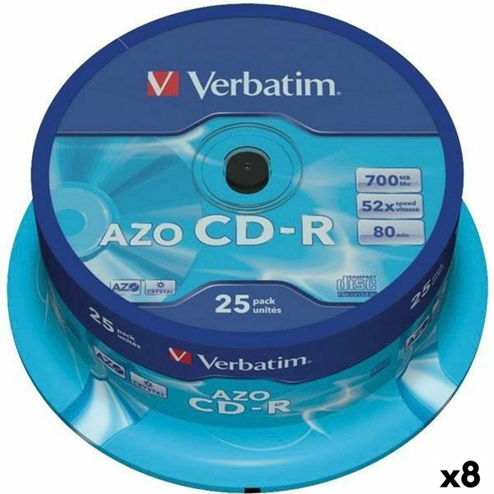 CD-R Verbatim Azo 700 MB 52x 25 Τεμάχια (8 Μονάδες)