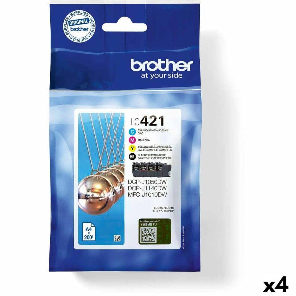 Αυθεντικό Φυσίγγιο μελάνης Brother MFC-J1010DW / DCP-J1050DW Κίτρινο (4 Μονάδες)