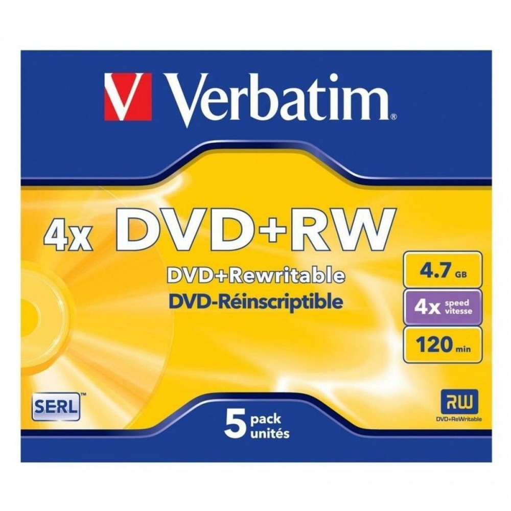 DVD+RW Verbatim 4,7 GB 4x 5 Τεμάχια (20 Μονάδες)