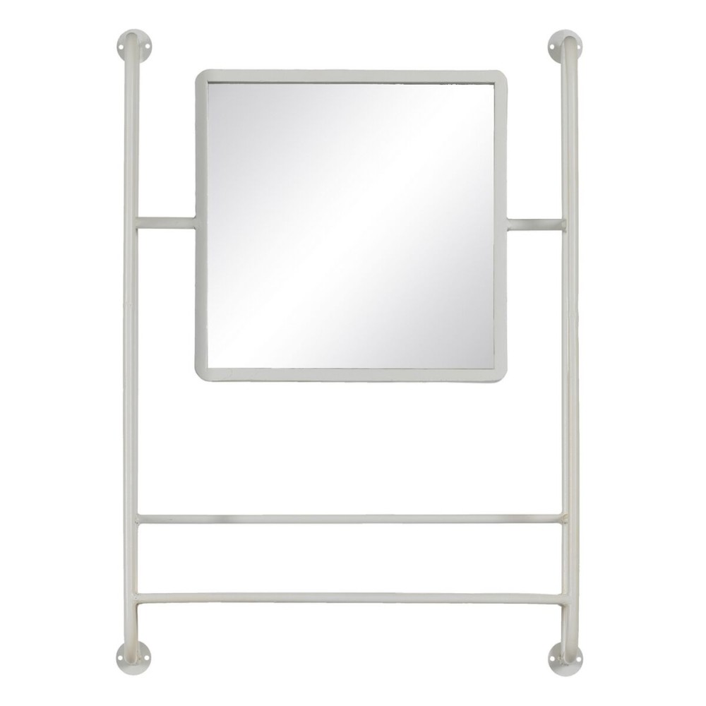 Τοίχο καθρέφτη Λευκό Κρυστάλλινο 52,5 x 12 x 73 cm