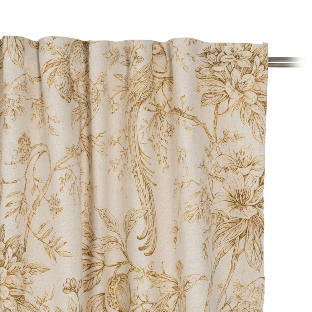 Κουρτίνα Λευκό Μουστάρδα Πουλί 140 x 270 cm