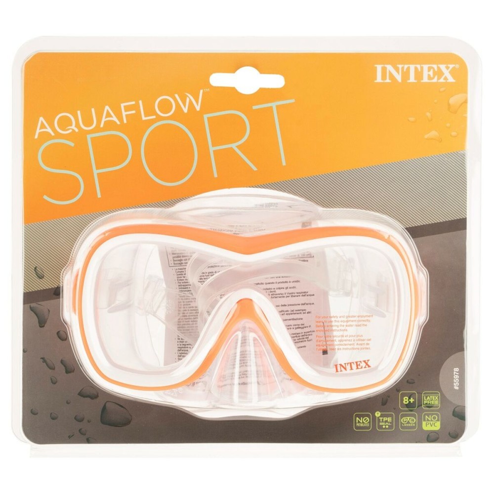 Γυαλιά κολύμβησης με αναπνευστήρα Intex Wave Rider Μπλε (12 Μονάδες)